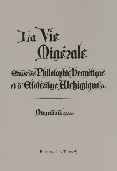 La Vie Minérale de Julien Champagne - manuscrit Première de couverture du manuscrit de La Vie Minérale de Julien Champagne